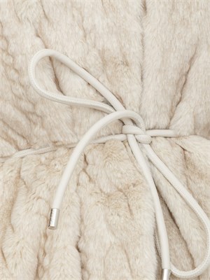 Gilet Liu Jo donna in teddy avorio con cappuccio e cintura in DONNA