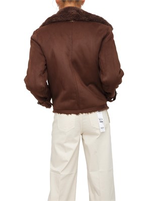 Giubbotto doppiopetto Liu Jo donna in pelliccia ecologica marrone in DONNA