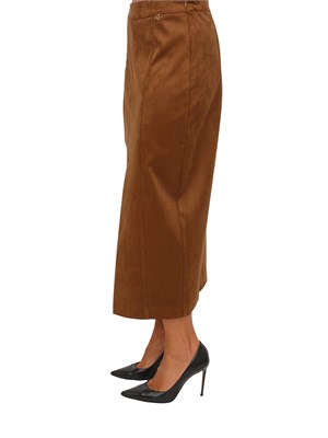 Gonna midi Liu Jo in tessuto cammello effetto camoscio in DONNA