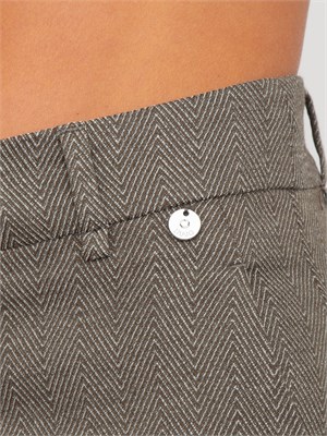 Pantaloni Liu Jo misto viscosa motivo chevron grigio e marrone in DONNA