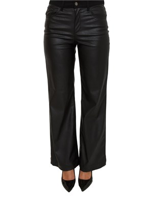 Pantaloni flare Liu Jo in tessuto spalmato effetto pelle nera in DONNA