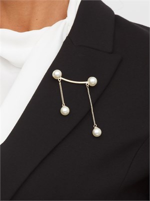 Giacca Liu Jo donna in punto milano nera con spilla removibile in DONNA