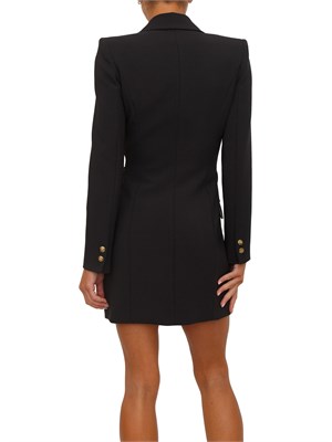 Abito Elisabetta Franchi in crêpe nero con catena gioiello in DONNA