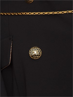 Abito Elisabetta Franchi in crêpe nero con catena gioiello in DONNA