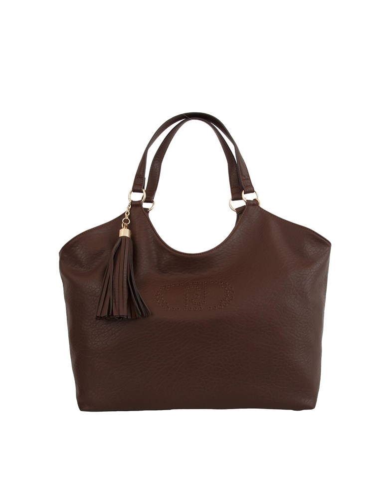 Borsa shopper Liu Jo in ecopelle martellata marrone
