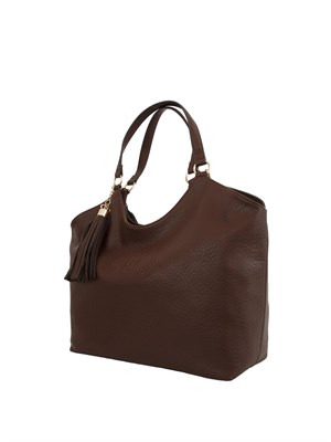 Borsa shopper Liu Jo in ecopelle martellata marrone in DONNA