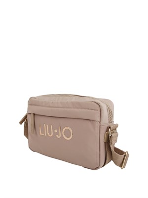 Borsa a tracolla Liu Jo in nylon beige con logo contrasto in DONNA
