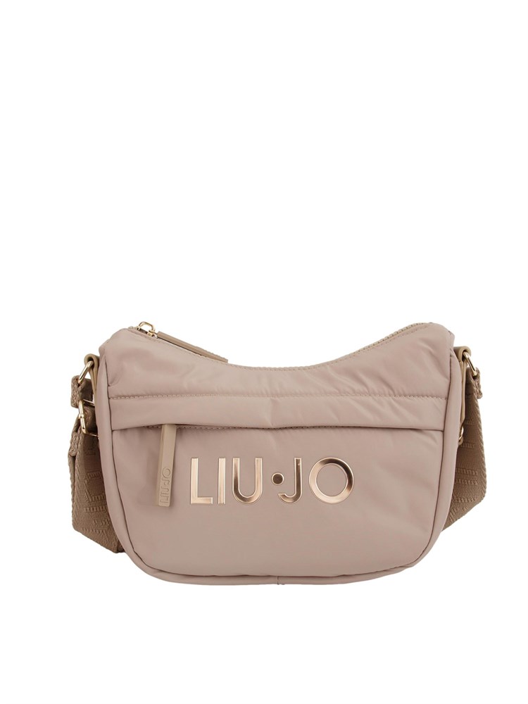 Borsa a tracolla Liu Jo in nylon beige con logo a contrasto