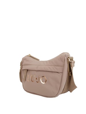 Borsa a tracolla Liu Jo in nylon beige con logo a contrasto in DONNA