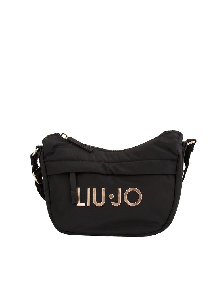 Borsa a tracolla Liu Jo in nylon nero con logo a contrasto