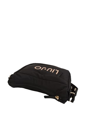 Borsa a tracolla Liu Jo in nylon nero con logo a contrasto in DONNA