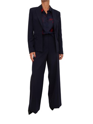 Camicia Blugirl in voile di seta blu con stampa floreale in DONNA