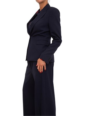 GiaccaBlugirl in flanella di viscosa blu + top in pizzo in DONNA