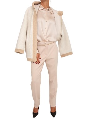 Pantaloni Blugirl in cady misto viscosa beige in DONNA