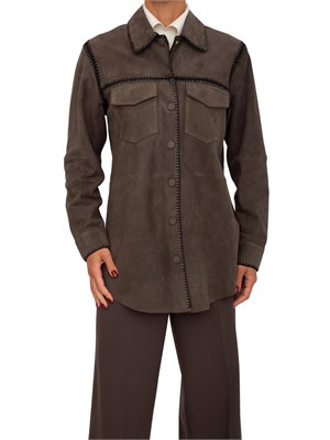 Camicia giacca Blugirl in suede marrone in DONNA