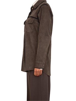 Camicia giacca Blugirl in suede marrone in DONNA