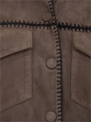 Camicia giacca Blugirl in suede marrone in DONNA