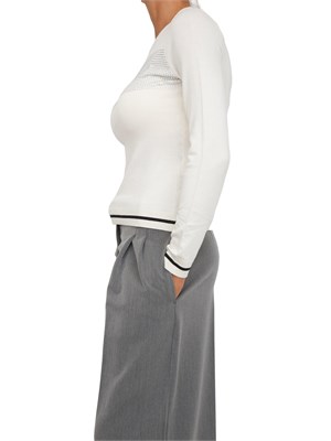 Maglia Liu Jo in misto viscosa bianco con strass e mini borchie in DONNA