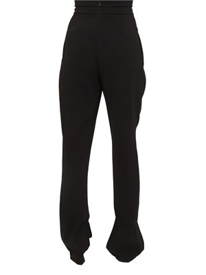 Pantaloni Elisabetta Franchi in crêpe nero con coulisse in DONNA