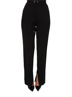 Pantaloni Elisabetta Franchi in crêpe nero con coulisse in DONNA