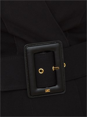 Giacca in maglia Elisabetta Franchi in punto stoffa nera con cintura in DONNA