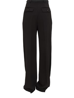 Pantaloni Elisabetta Franchi in crêpe nero con dettagli smoking in DONNA