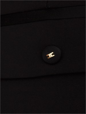 Pantaloni Elisabetta Franchi in crêpe nero con dettagli smoking in DONNA