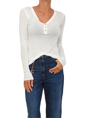 Maglia Elisabetta Franchi in jersey avorio con bottoni in DONNA