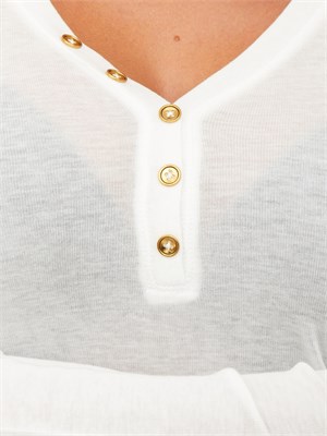 Maglia Elisabetta Franchi in jersey avorio con bottoni in DONNA