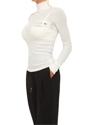 Maglia dolcevita Elisabetta Franchi in lana avorio in DONNA