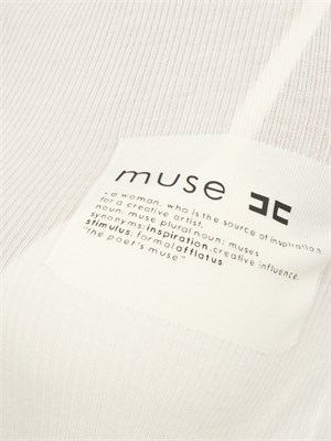 Maglia dolcevita Elisabetta Franchi in lana avorio in DONNA