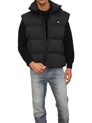 Gilet imbottito Peuterey nero con piuma naturale in collaborazione con Tony Effe in UOMO