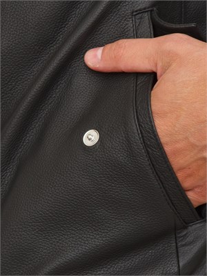 Giubbino uomo Boss in pelle nera in UOMO