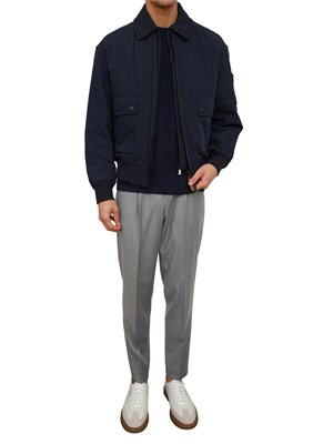 Giubbino Boss uomo in tessuto tecnico idrorepellente blu in UOMO