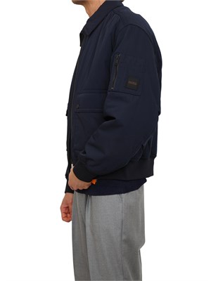 Giubbino Boss uomo in tessuto tecnico idrorepellente blu in UOMO