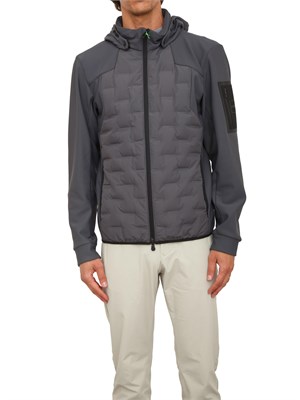 Giubbino Boss uomo grigio con piume d'oca in UOMO