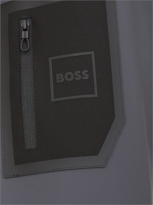 Giubbino Boss uomo grigio con piume d'oca in UOMO