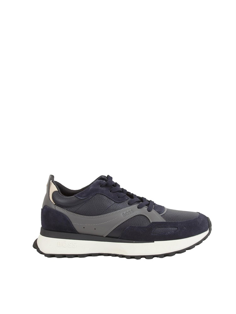 Sneakers Boss uomo in pelle blu