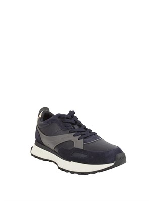 Sneakers Boss uomo in pelle blu in UOMO