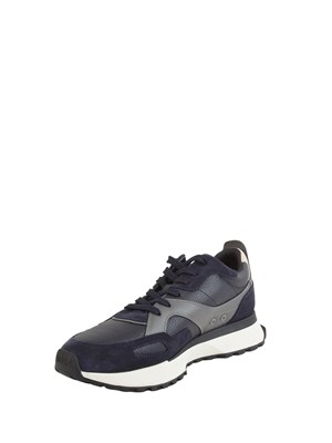 Sneakers Boss uomo in pelle blu in UOMO