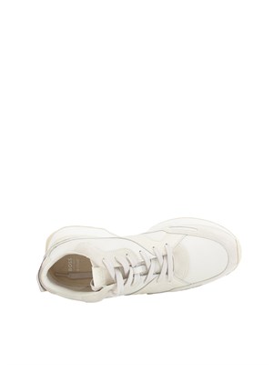 Sneakers Boss uomo in pelle bianca in UOMO