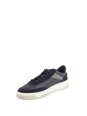 Sneakers Boss uomo in pelle e suede blu in UOMO