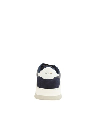 Sneakers Boss uomo in pelle e suede blu in UOMO
