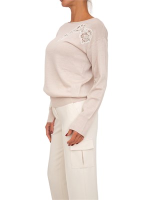 Maglia Blugirl in lana e pizzo rosa in DONNA