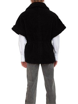 Cappa gilet Blugirl in faux fur nero con cinturino in DONNA