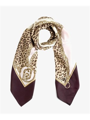 Foulard Liu Jo donna in tessuto bordeaux con stampa in DONNA