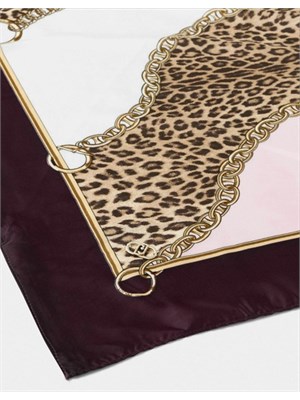 Foulard Liu Jo donna in tessuto bordeaux con stampa in DONNA