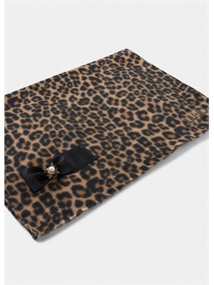 Stola Liu Jo in tessuto stampa animalier e spilla con perle e strass in DONNA