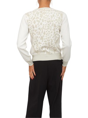 Maglia Liu Jo donna in viscosa e lurex avorio stampa animalier in DONNA