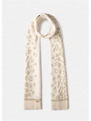 Sciarpa Liu Jo in viscosa e lurex avorio motivo animalier in DONNA